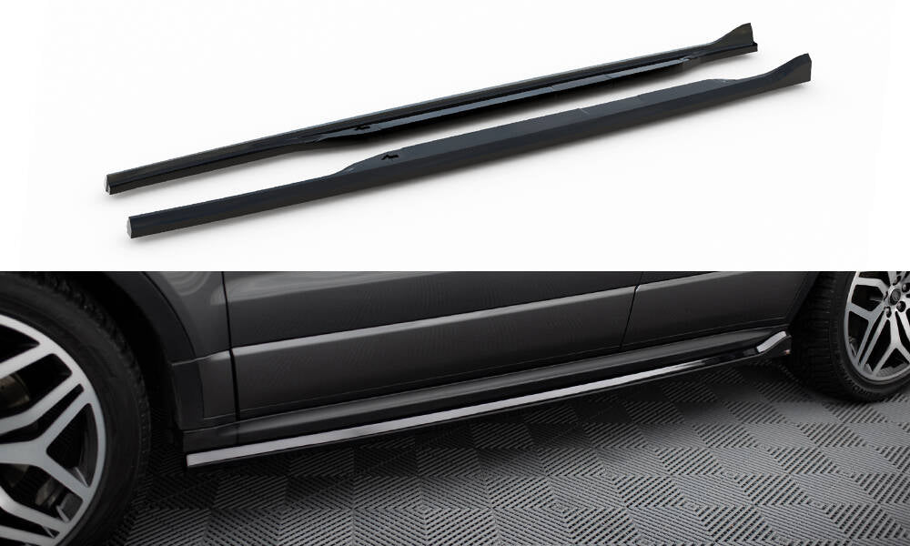 Maxton Seitenschweller Ansatz für Land Rover Range Rover Evoque HSE Dynamic Mk1 Facelift schwarz Hochglanz