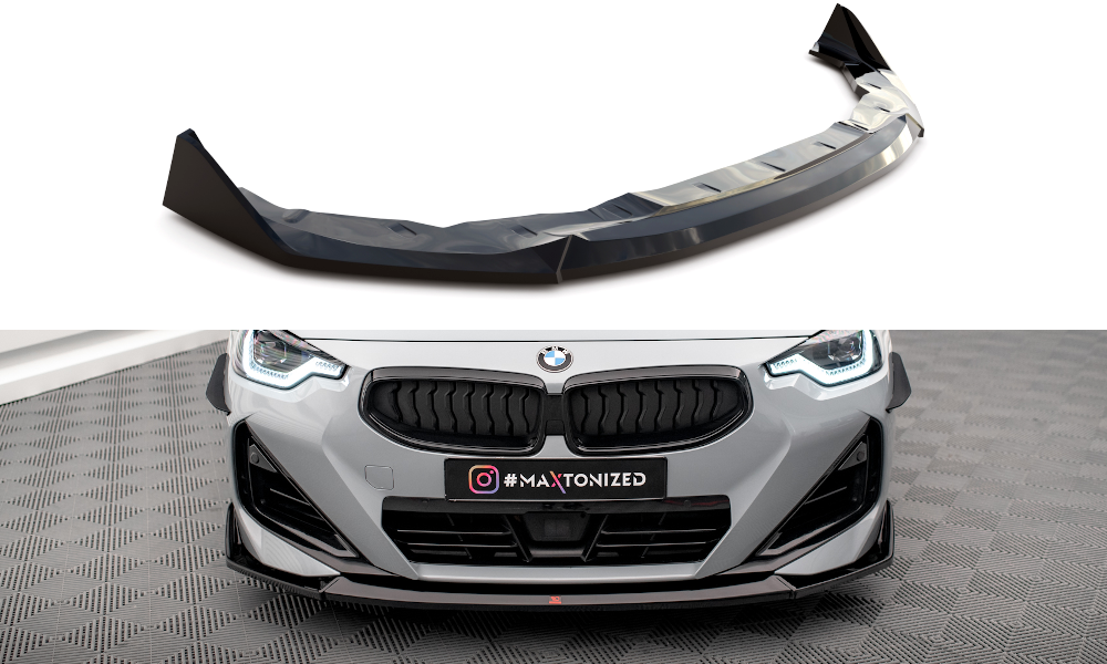 Maxton Front Ansatz V.3 für BMW 2 Coupe M-Paket / M240i G42 schwarz Hochglanz