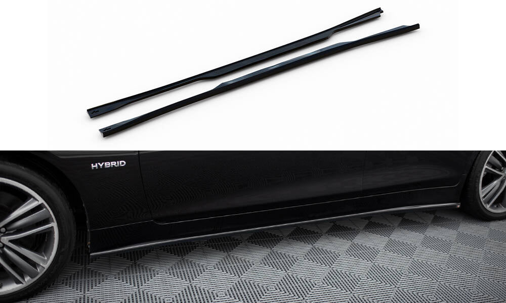 Maxton Seitenschweller Ansatz für V.2 für Infiniti Q50 S Mk1 schwarz Hochglanz