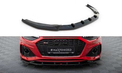 Maxton Front Ansatz V.2 für Audi RS4 B9 Facelift schwarz Hochglanz