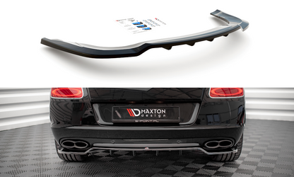 Maxton Mittlerer Diffusor Heck Ansatz DTM Look für Bentley Continental GT V8 S Mk2 schwarz Hochglanz