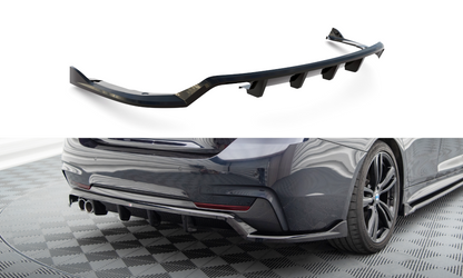 Maxton Mittlerer Diffusor Heck Ansatz DTM Look für BMW 4er Coupe / Gran Coupe / Cabrio M-Paket F32 / F36 / F33 schwarz Hoc...