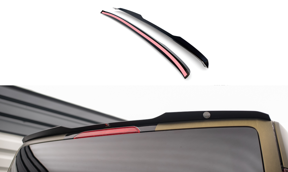 Maxton Spoiler CAP für Ford Tourneo Custom Mk1 Facelift schwarz Hochglanz