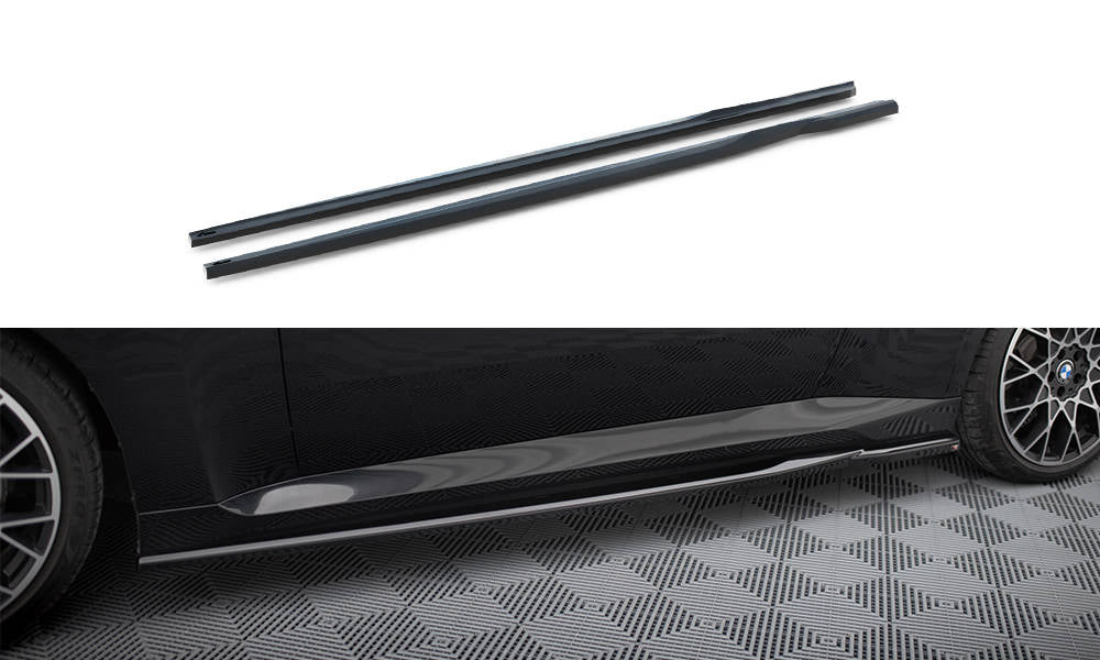 Maxton Seitenschweller Ansatz für V.1 für BMW 2 Coupe G42 schwarz Hochglanz
