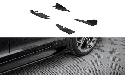 Maxton Side Flaps Kia Stinger GT / GT-Line / Standard Mk1 schwarz Hochglanz