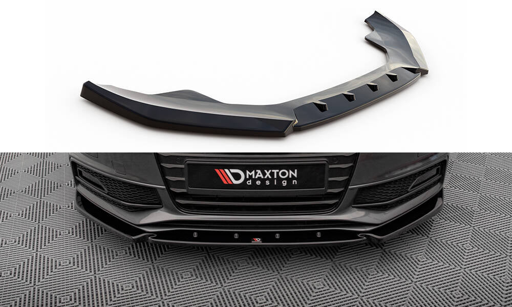 Maxton Front Ansatz V.3 für Audi A4 S-Line / S4 B8 Facelift schwarz Hochglanz