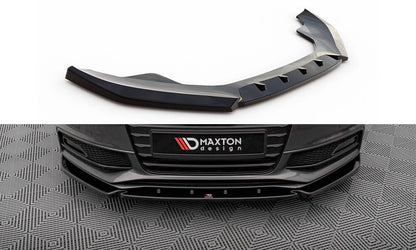 Maxton Front Ansatz V.3 für Audi A4 S-Line / S4 B8 Facelift schwarz Hochglanz