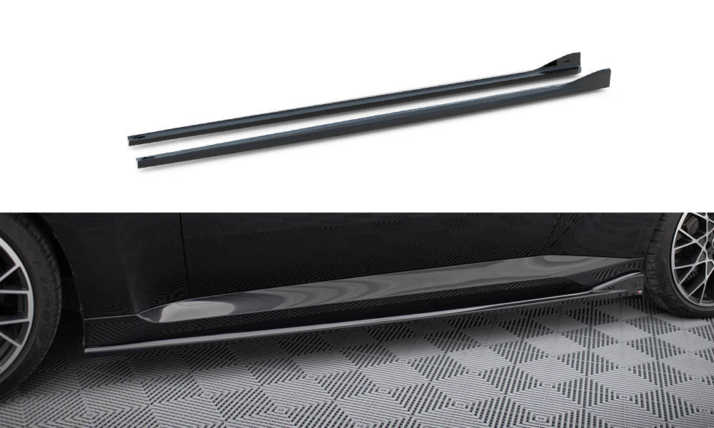 Maxton Seitenschweller Ansatz für V.2 für BMW 2 Coupe G42 schwarz Hochglanz