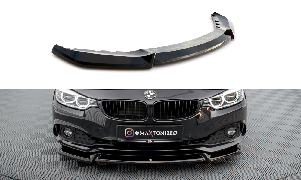 Maxton Front Ansatz V.2 für BMW 4er Coupe / Gran Coupe / Cabrio F32 / F36 / F33 schwarz Hochglanz