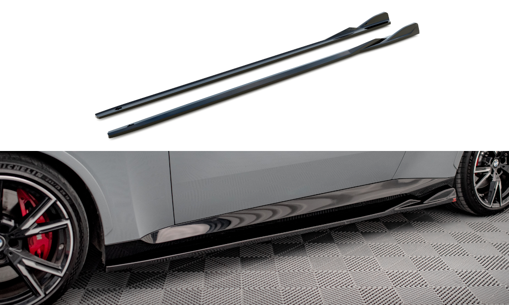 Maxton Seitenschweller Ansatz für V.1 für BMW 2 Coupe M-Paket / M240i G42 schwarz Hochglanz