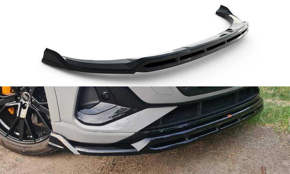 Maxton Front Ansatz für Audi e-Tron S-Line schwarz Hochglanz