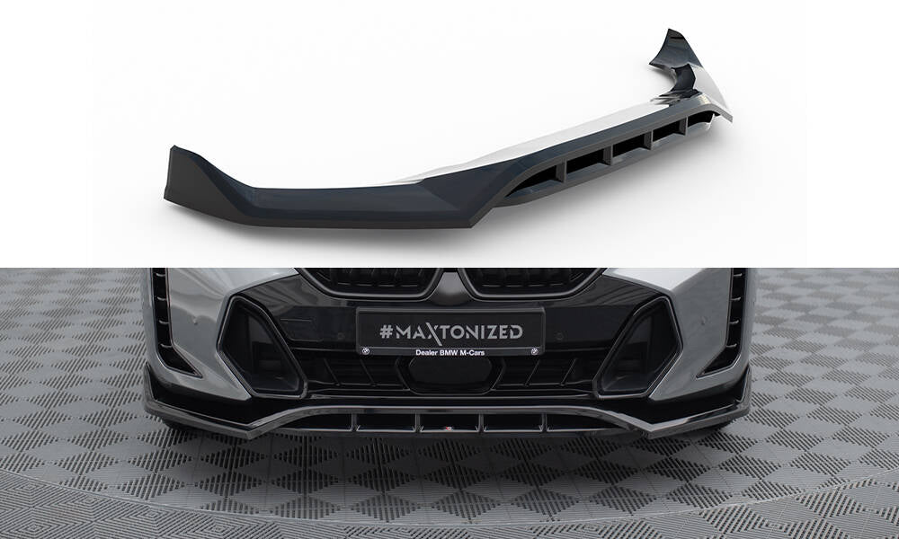 Maxton Front Ansatz V.2 für BMW X6 M-Paket G06 Facelift schwarz Hochglanz