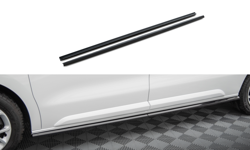 Maxton Seitenschweller Ansatz für Citroen Jumpy l2 /l3 Mk3 schwarz Hochglanz