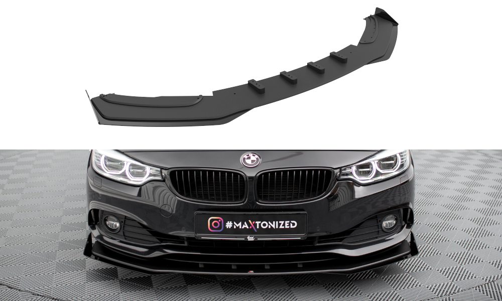 Maxton Street Pro Front Ansatz für +Flaps für + Flaps BMW 4er Gran Coupe F36 schwarz Hochglanz