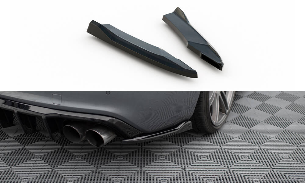 Maxton Heck Ansatz Flaps Diffusor V.2 für Audi S5 Coupe 8T Facelift schwarz Hochglanz