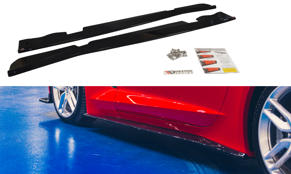 Maxton Seitenschweller Ansatz für CHEVROLET CORVETTE C7 Carbon Look