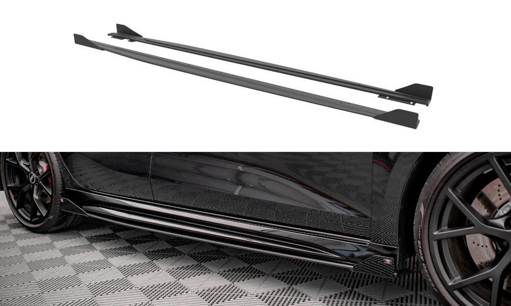 Maxton Street Pro Seitenschweller Ansatz für + Flaps Audi RS3 Sportback 8Y schwarz Hochglanz
