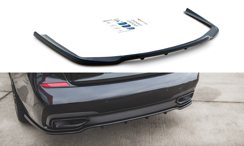 Maxton Mittlerer Diffusor Heck Ansatz DTM Look für BMW 7 M-Paket G11 schwarz Hochglanz