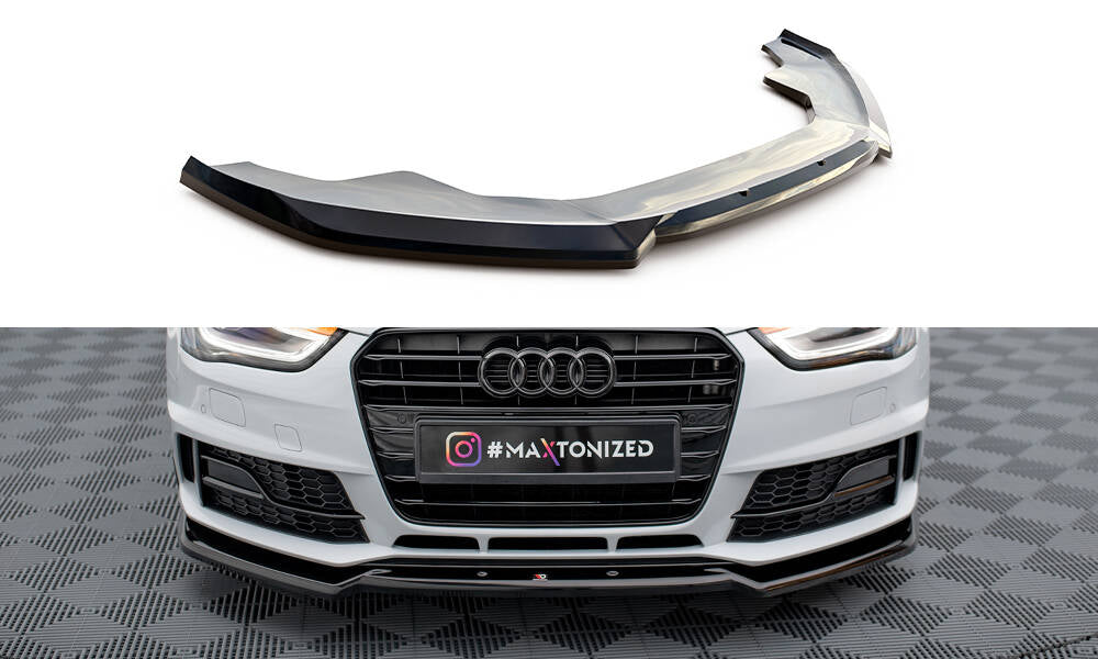 Maxton Front Ansatz V.2 für Audi A4 Competition B8 Facelift schwarz Hochglanz