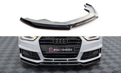 Maxton Front Ansatz V.2 für Audi A4 Competition B8 Facelift schwarz Hochglanz
