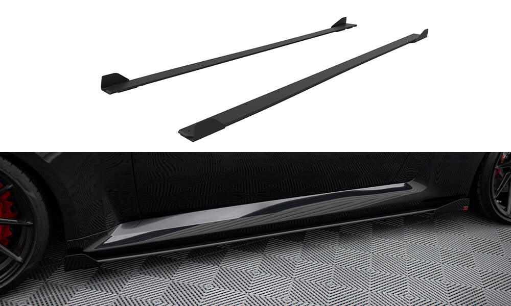 Maxton Street Pro Seitenschweller Ansatz für V.1 für + Flaps BMW M2 G87 schwarz Hochglanz