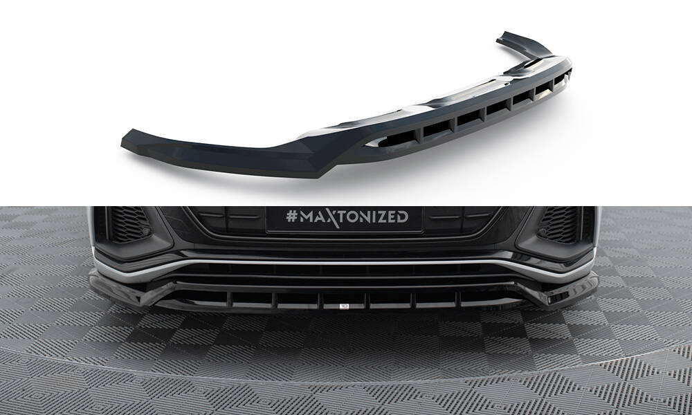 Maxton Front Ansatz V.2 für Audi SQ8 / Q8 S-Line Mk1 schwarz Hochglanz