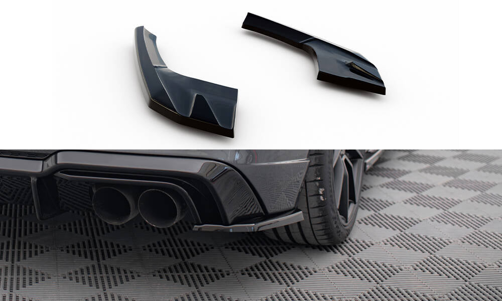 Maxton Heck Ansatz Flaps Diffusor V.2 für Audi S3 / A3 S-Line Sportback 8V Facelift schwarz Hochglanz