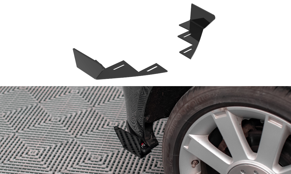 Maxton Hintere Seiten Flaps für Ford Fiesta ST Mk6 schwarz Hochglanz
