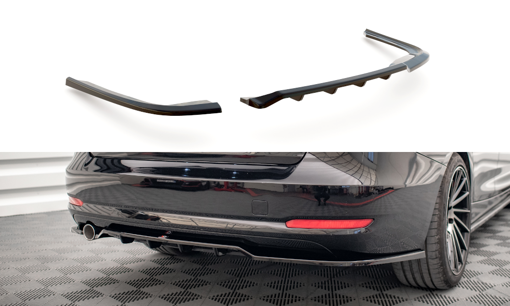Maxton Mittlerer Diffusor Heck Ansatz DTM Look für BMW 3er GT F34 schwarz Hochglanz