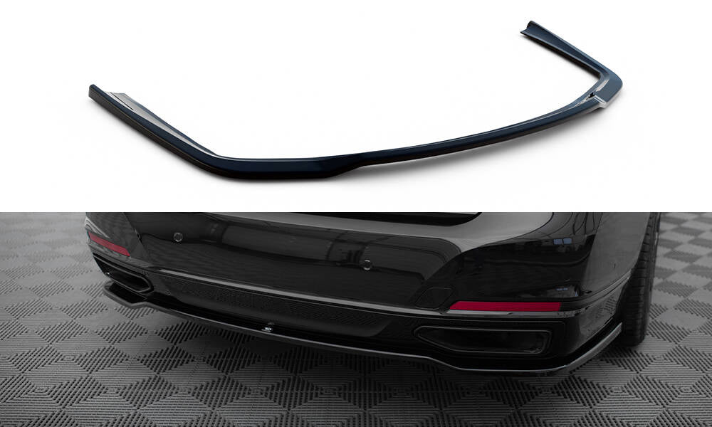 Maxton Zentrale Hinten Splitte BMW 7 G11 Facelift schwarz Hochglanz