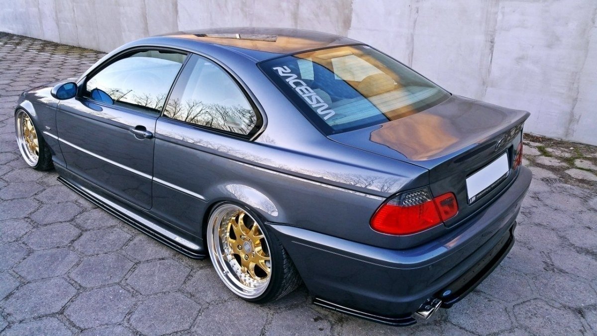 Maxton Mittlerer Diffusor Heck Ansatz für BMW 3er E46 M Paket COUPE DTM LOOK schwarz Hochglanz