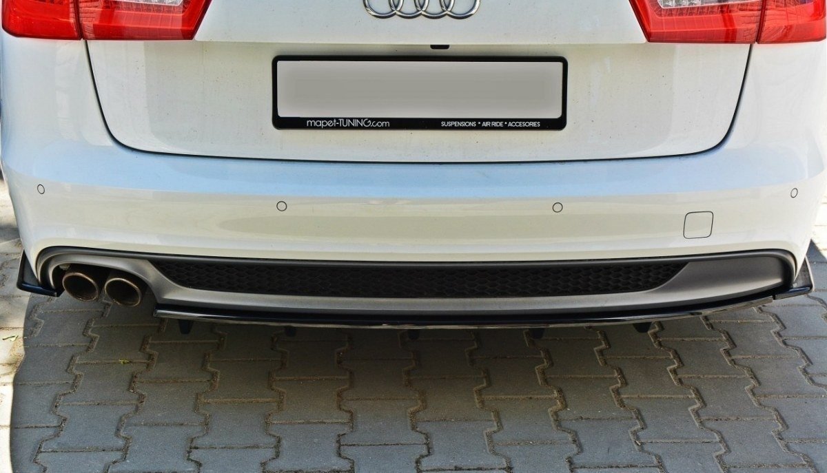 Maxton Mittlerer Diffusor Heck Ansatz für A6 C7 S-LINE AVANT schwarz Hochglanz