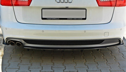 Maxton Mittlerer Diffusor Heck Ansatz für A6 C7 S-LINE AVANT schwarz Hochglanz