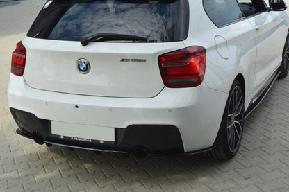 Maxton Mittlerer Diffusor Heck Ansatz für BMW 1er F20/F21 M-Power im DTM LOOK schwarz Hochglanz
