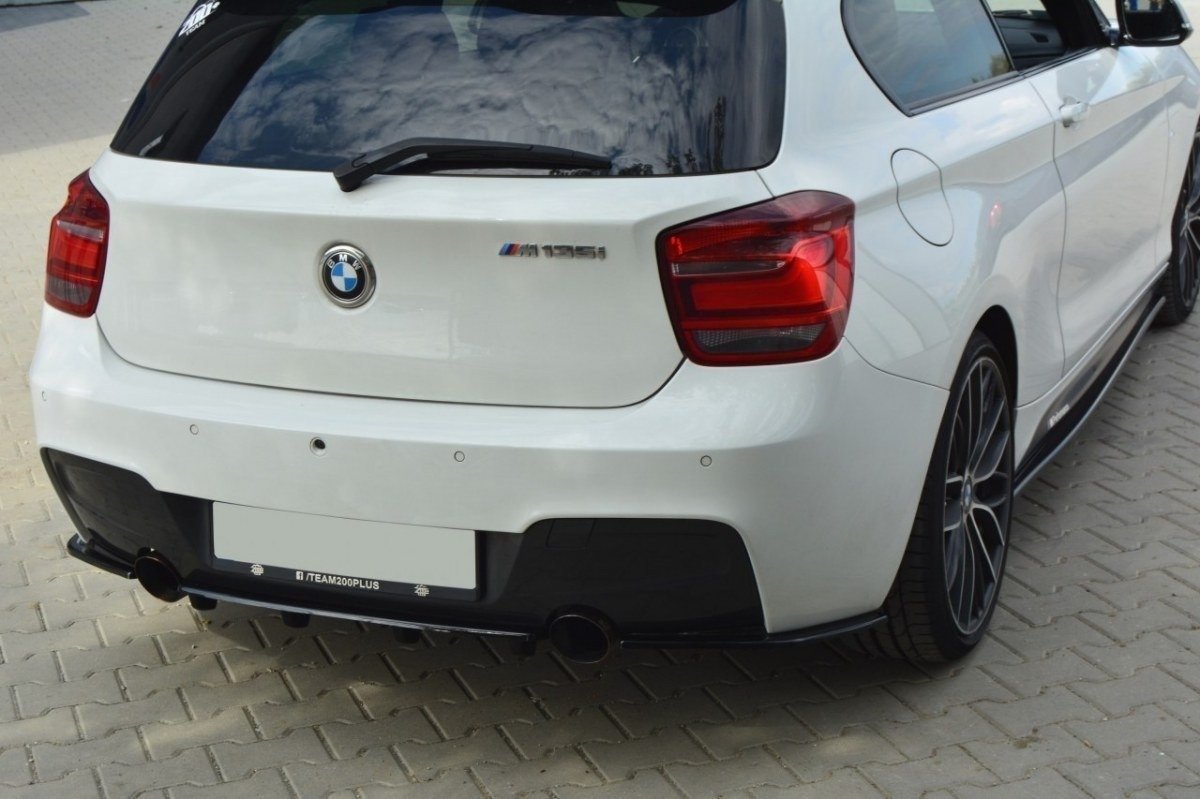 Maxton Mittlerer Diffusor Heck Ansatz für BMW 1er F20/F21 M-Power im DTM LOOK schwarz matt