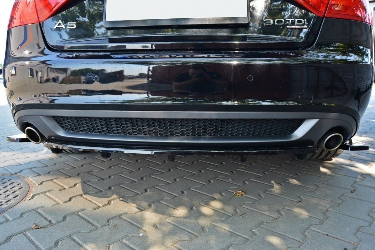 Maxton Mittlerer Diffusor Heck Ansatz für AUDI A5 S-LINE DTM LOOK schwarz Hochglanz