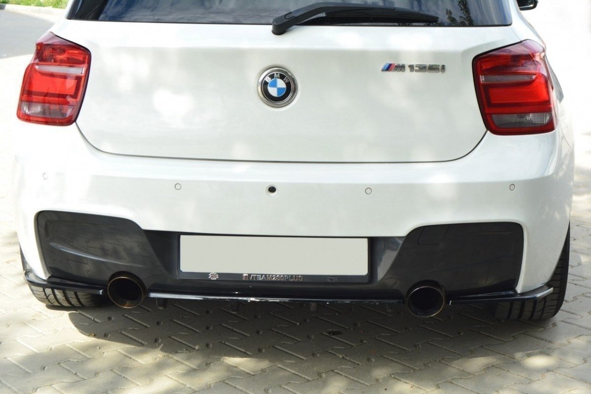 Maxton Mittlerer Diffusor Heck Ansatz für BMW 1er F20/F21 M-Power im DTM LOOK schwarz Hochglanz