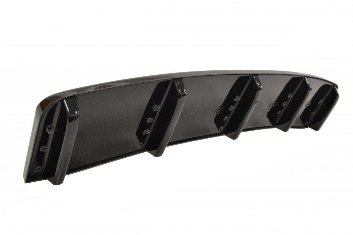 Maxton Mittlerer Diffusor Heck Ansatz für AUDI A7 S-LINE (FACELIFT) im DTM LOOK schwarz Hochglanz