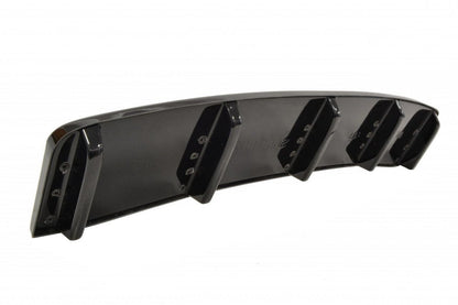 Maxton Mittlerer Diffusor Heck Ansatz für AUDI A7 S-LINE (FACELIFT) im DTM LOOK schwarz Hochglanz