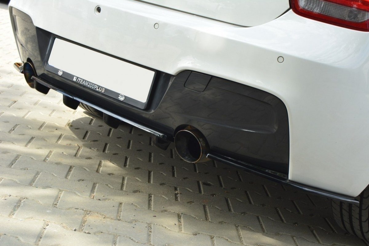 Maxton Mittlerer Diffusor Heck Ansatz für BMW 1er F20/F21 M-Power im DTM LOOK schwarz Hochglanz