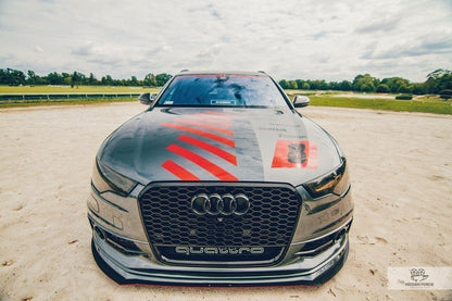 Maxton Racing Front Ansatz für AUDI A6 C7 S-LINE (2 SPLITTER = 1 SATZ)