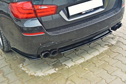 Maxton Mittlerer Diffusor Heck Ansatz für BMW 5er F11 M Paket (mit zwei Doppel Endstücken) schwarz Hochglanz