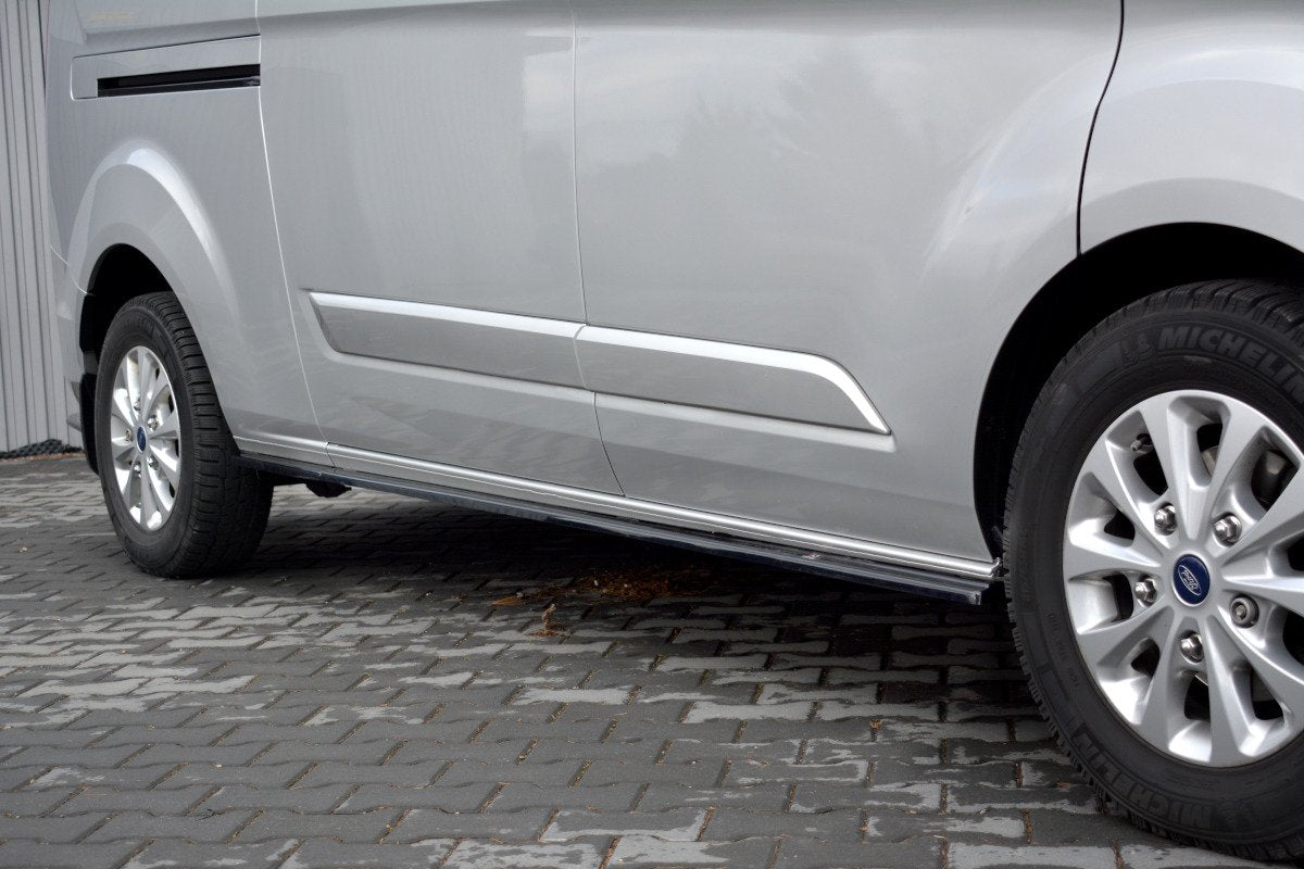Maxton Seitenschweller Ansatz für Ford Transit Custom Mk1 FL schwarz Hochglanz