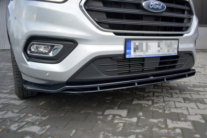 Maxton Front Ansatz für Ford Transit Custom Mk.1 FL schwarz Hochglanz