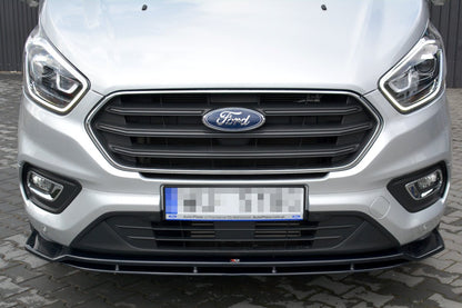 Maxton Front Ansatz für Ford Transit Custom Mk.1 FL schwarz Hochglanz