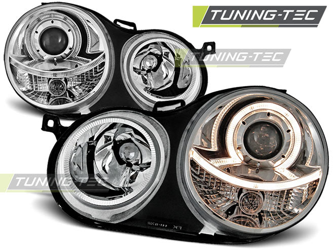 Tuning-Tec Angel Eyes Scheinwerfer für VW Polo 9N 01-05 chrom