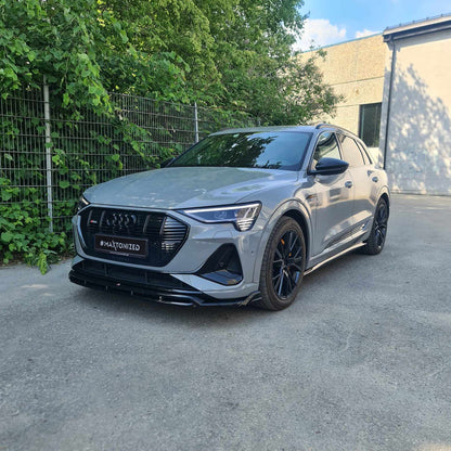 Maxton Front Ansatz für Audi e-Tron S-Line schwarz Hochglanz