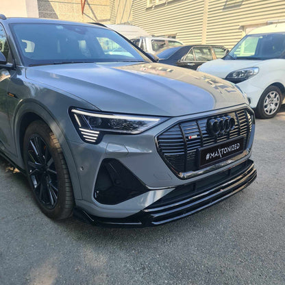 Maxton Front Ansatz für Audi e-Tron S-Line schwarz Hochglanz