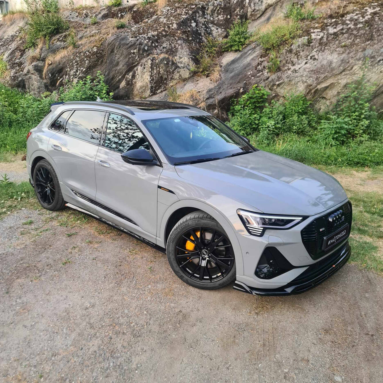 Maxton Seitenschweller Ansatz für Audi e-Tron S-Line schwarz Hochglanz
