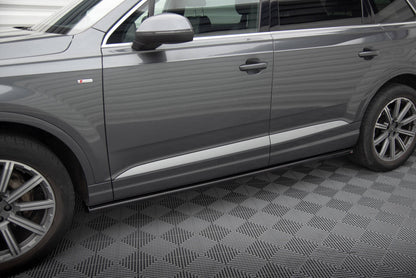 Maxton Seitenschweller Ansatz für Audi Q7 Mk2 schwarz Hochglanz